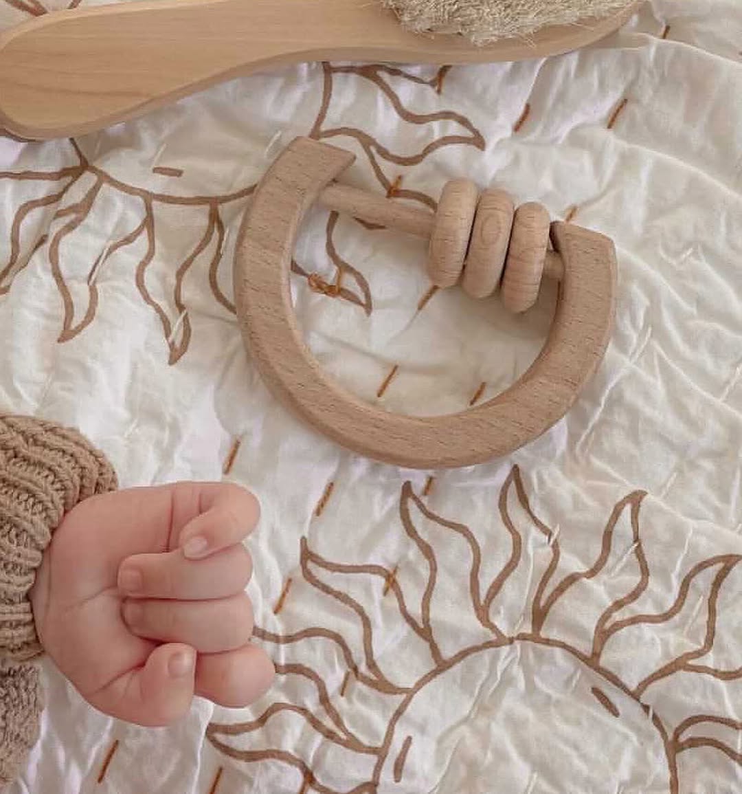 Neem Wood Moon Rattle